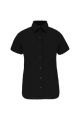 Kariban Dames Stretch Blouse Korte Mouwen Zwart